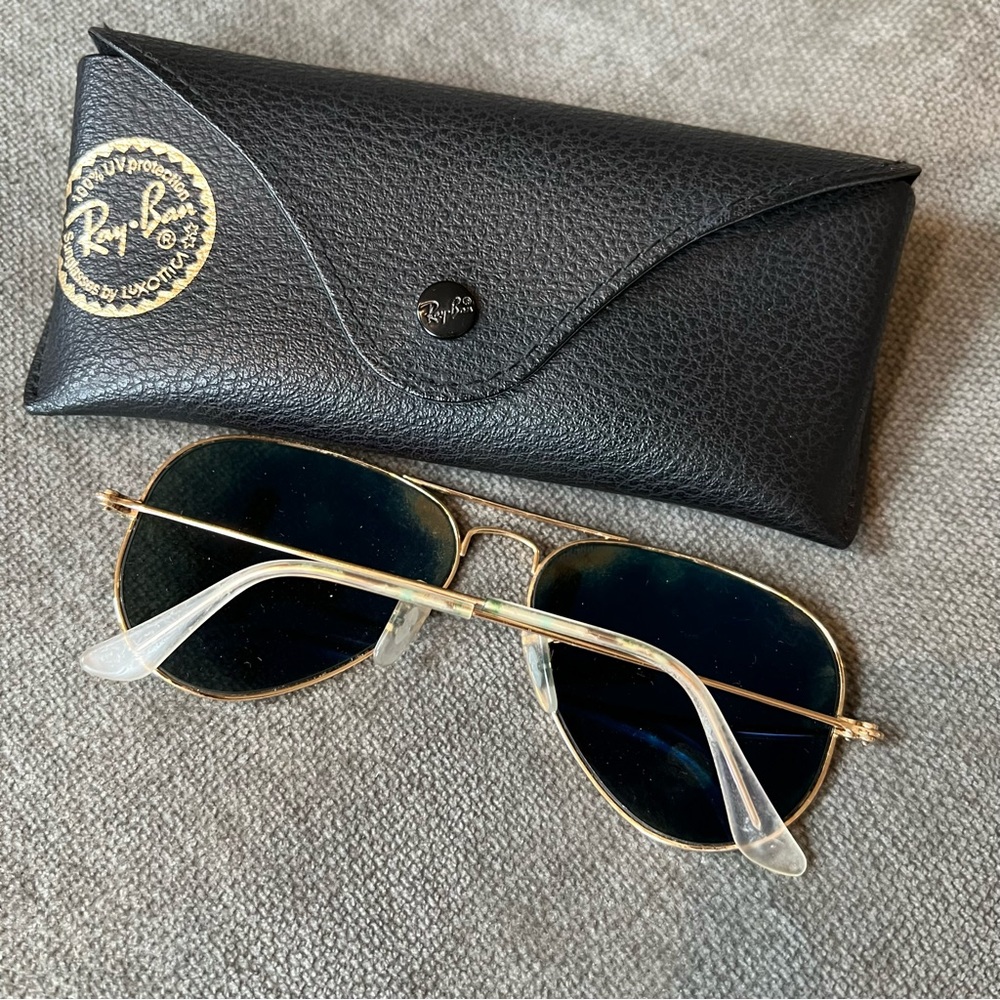 Ray Ban Aviators Black Green Gold Polarized - Picture 2 of 2